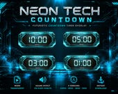 Cyberpunk Cyan Countdown Timer | Animated OBS Overlay for Twitch Streams