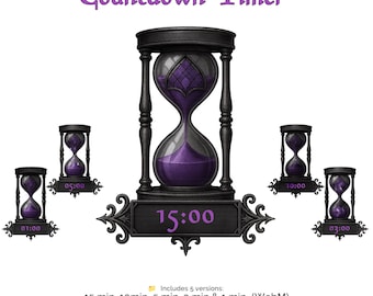 Stream Countdown Timer: Purple Gothic Medieval Twitch Streamer Starting Countdown
