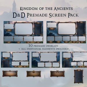 Pacchetto di sovrapposizioni per lo schermo di Twitch di Kingdom Medieval, per streaming live, Dungeons and Dragons, giochi di ruolo fantasy / Schermata predefinita, Face cam, etichetta, casella di chat