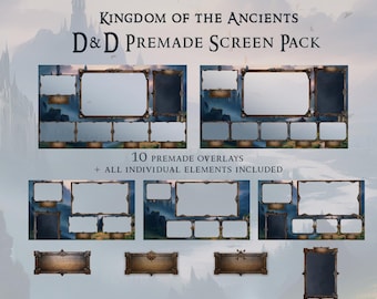 Medieval Kingdom Twitch Stream Overlay Pack: Dungeons and Dragons RPG (Animated & Static)