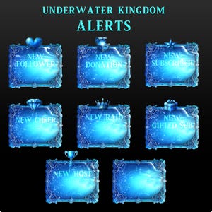 Stream Alerts -  Underwater Twitch Alerts |  Undersea Alert Pack for Streamers | Blue Stream Overlays
