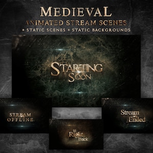 Animated Medieval Stream Scenes: Twitch Overlay Package