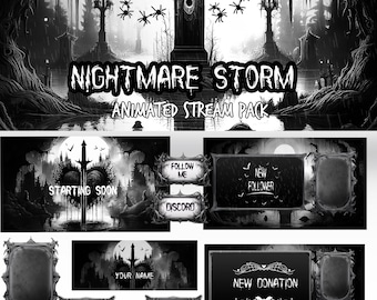 Gothic Nightmare Halloween Animated Stream Pack: Haunted Twitch-overlay