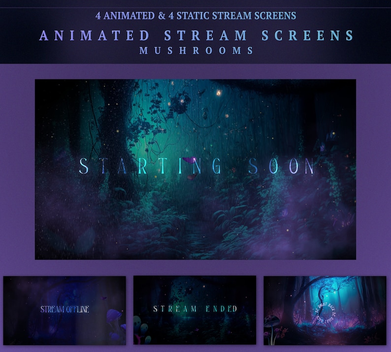 Stream Screen Butters Mushrooms Animated Stream Screens Package, Twitch Overalys, - Etsy