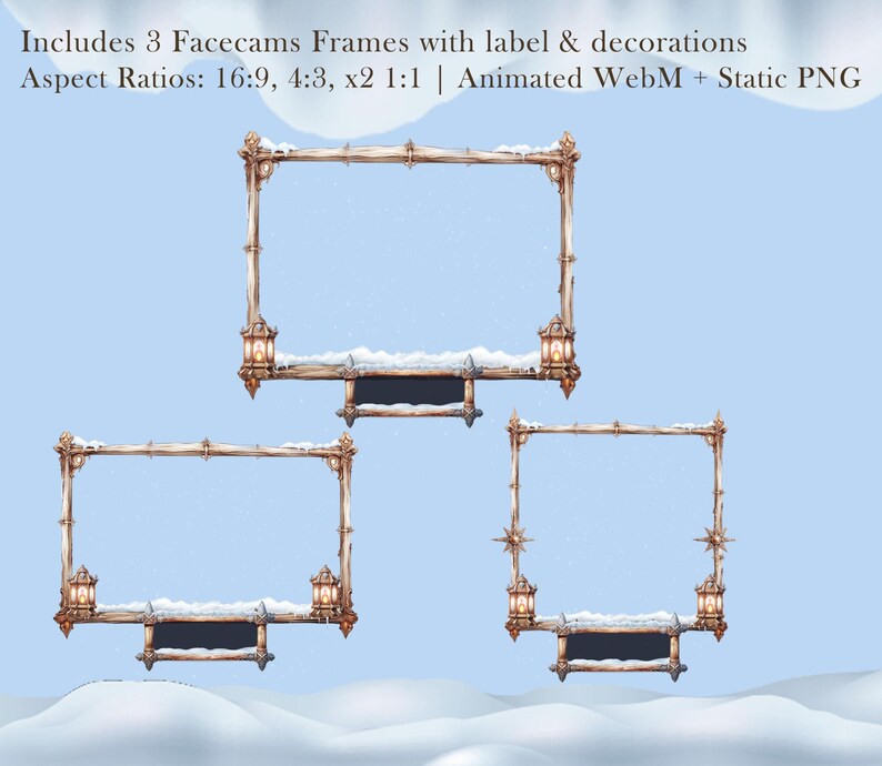 Medieval Winter Stream Overlay: Wooden Snow Viking Facecam (animated ...