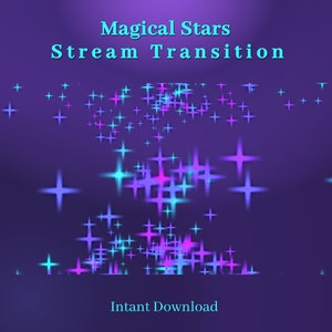 Magic Stars Purple Transition, OBS Stinger, Animated Stream Transition, Twitch Streamlabs Scenes Stinger, Twitch Transition
