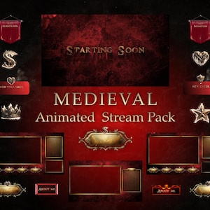 Medieval Animated Stream Package: Gothic Twitch Overlays