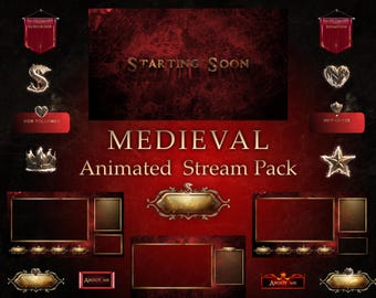 Medieval Animated Stream Package: Gothic Twitch Overlays