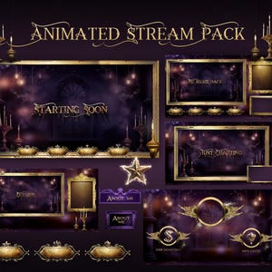 Pacote de sobreposição de transmissão real | Pacote animado de transmissão do reino de fantasia | Pacote de transmissão histórica dourada | Pacote Twitch | Pacote de transmissão medieval |