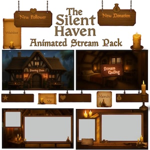 Animated Medieval Cozy Tavern Stream Pack: Overlays, Alerts, Panels, Transitions & Backgrounds (Twitch, OBS, Streamlabs)