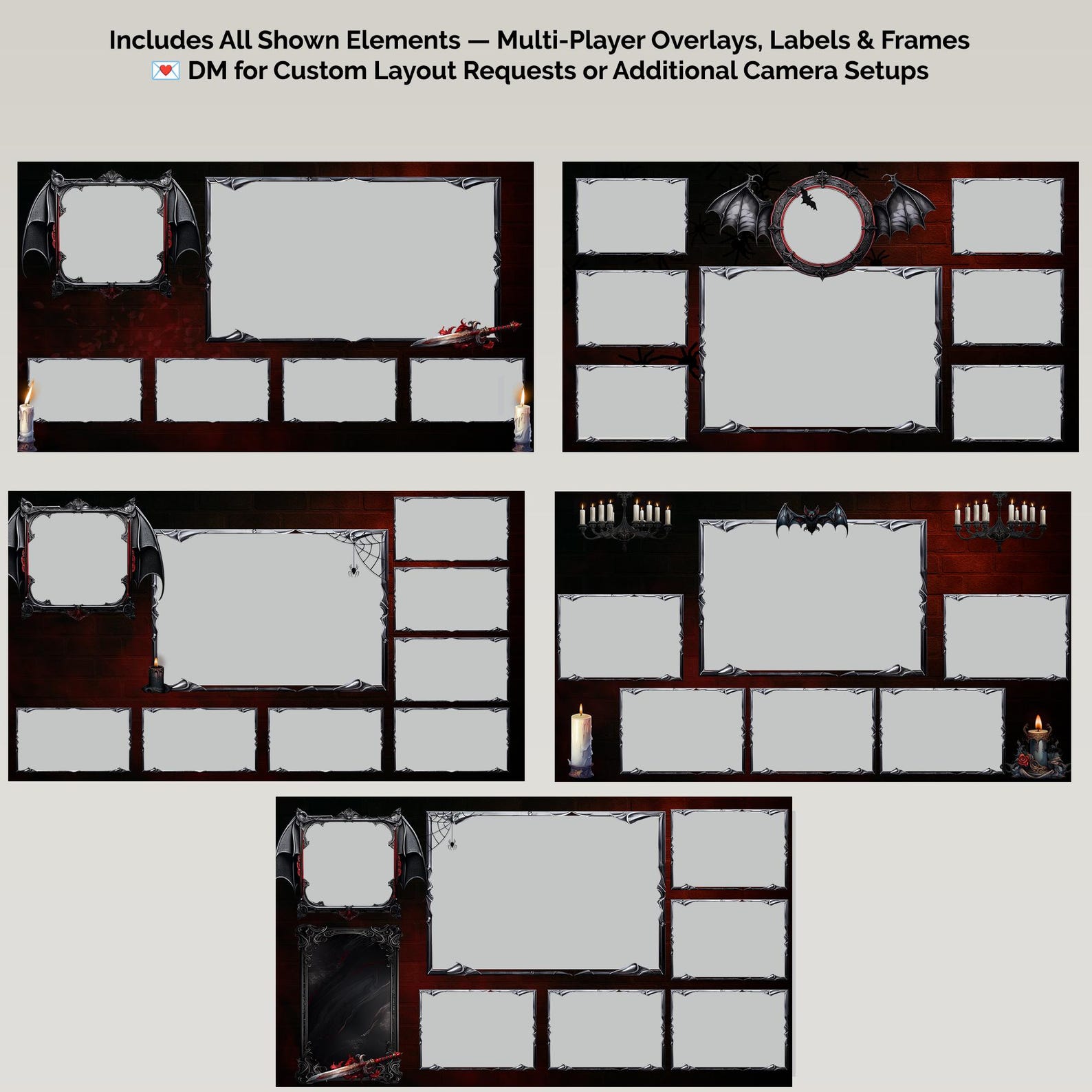 Vampire Stream Pack Animated Overlay | Gothic Cathedral Twitch Screens ...
