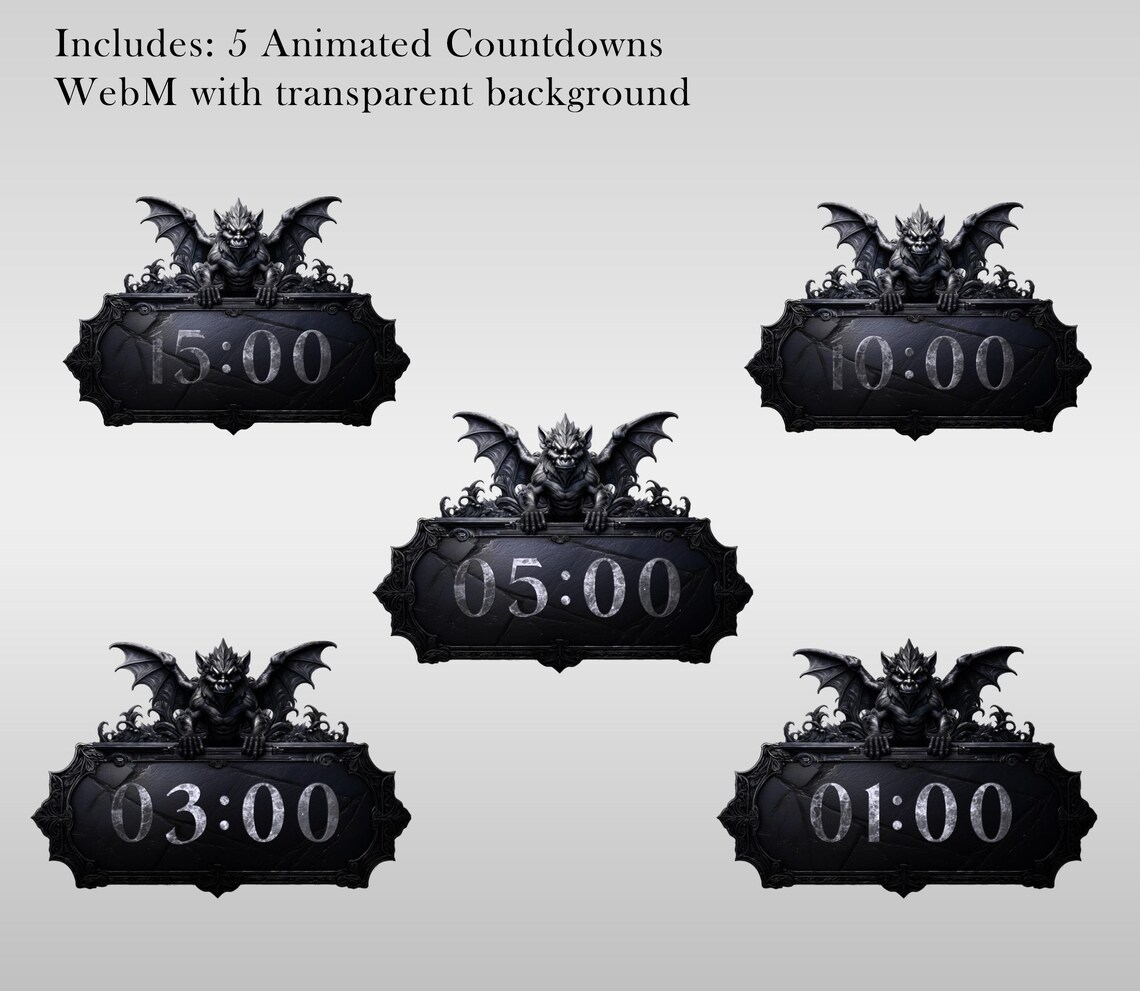 Timer Design Goth Animated Stream Timer: Gothic Medieval Countdown (MP4 & Webm) - Etsy