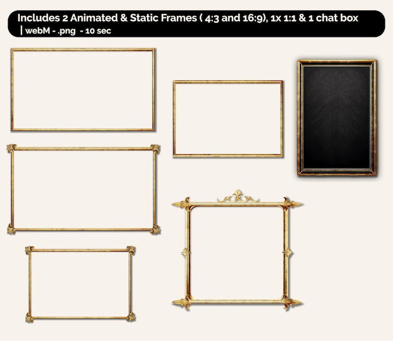 Elegant Black & Gold Medieval Stream Package: Animated Twitch Overlays ...