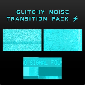3x Blue Cyber Glitch TV Noise Transition | Futuristic VHS Hack | Animated Twitch Stream Transition | OBS, Kick, YouTube