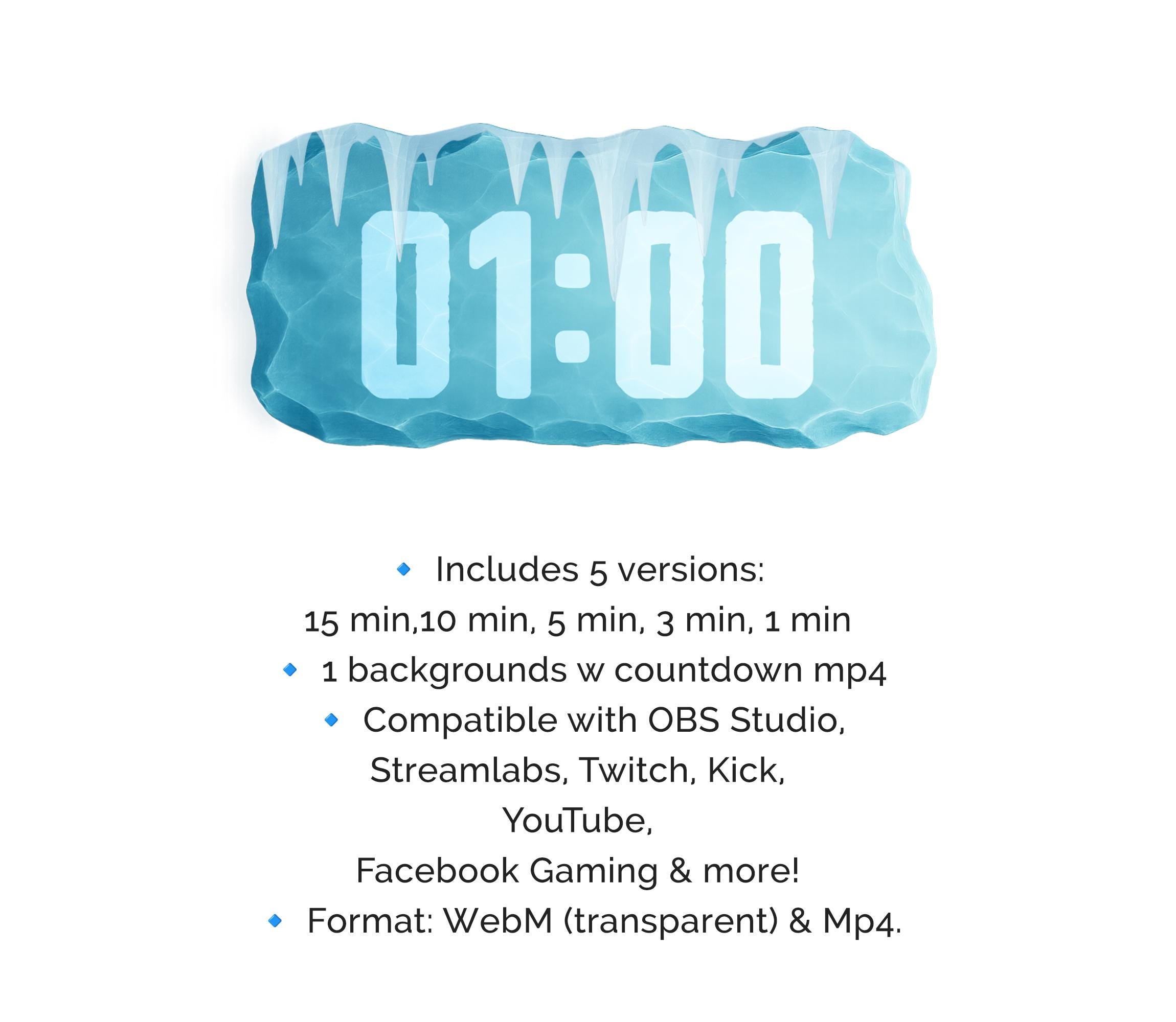 Frozen Timer Frozen Ice Stream Countdown Timer Overlay (webm) - Etsy