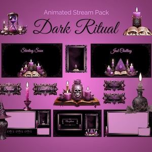 Mystisches Dunkles Ritual-Bach-Pack | Witchy & Gothic - Themed Animierte Overlays, Szenen, Alarme, Facecam, Chats, Dekorationen für Streamer