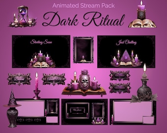 Witchy Gothic Animated Stream Pack: Twitch Overlays, Scenes, Alerts and more