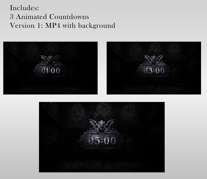 Timer Design Goth Animated Stream Timer: Gothic Medieval Countdown (MP4 & Webm) - Etsy