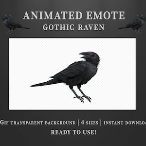 Gothic Raven Emote | Twitch , Streamer, Gaming, Emotes, Stream Emotes