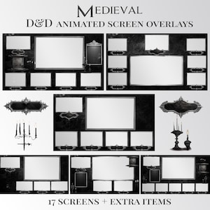 Animated Medieval Twitch Overlays: Gothic D&D Stream Pack