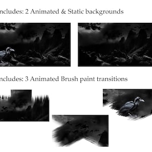 Black Raven Animated Stream Pack | Gothic Crow Overlays, Scenes, Alerts (Twitch, OBS) image 9