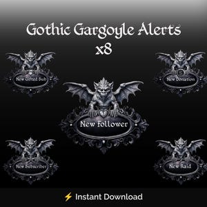 Animated Stream Alerts, Gothic Castle Halloween Animated Stream Alerts | Gargoyle, Dark, Haunted, Scary Theme | Twitch Animated Alert