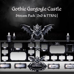 Gothic Castle Animated Stream Pack: Gargoyle Dungeons and Dragons TTRPG