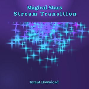 Magic Purple Stars Transition, OBS Stinger, Animated Stream Transition, Twitch Streamlabs Scenes Stinger, Twitch Transition