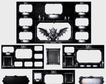 Gothic Castle Stream Overlay Package: Animated RPG Screens