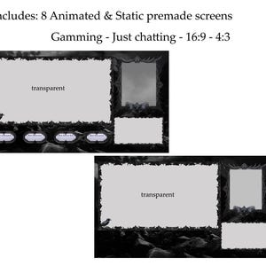 Black Raven Animated Stream Pack | Gothic Crow Overlays, Scenes, Alerts (Twitch, OBS) image 4