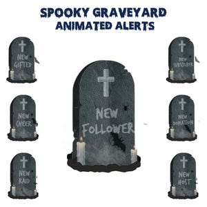 Spooky Graveyard Animated Stream Alerts: Halloween Twitch Overlays