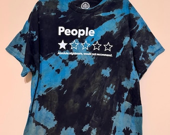 Koszulka XL z grafiką w odwrotnym kolorze tie-dye