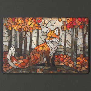 Tapis de jeu renard en vitrail de haute qualité et détaillé pour MTG//Tapis de souris//Tapis d'ordinateur