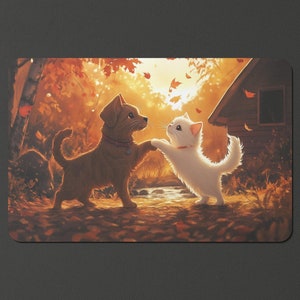 Tapete de juego de mejores amigos de perros y gatos Tapete de juego de arte detallado y de alta calidad para MTG // Alfombrilla de ratón // Alfombrilla de computadora