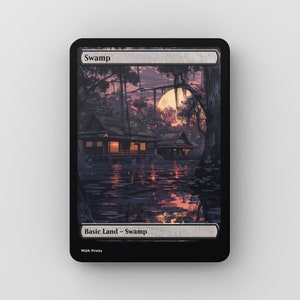 MTG Swamp Japanische Hokusai Themed Basic Lands Alternate Art High Quality Karten