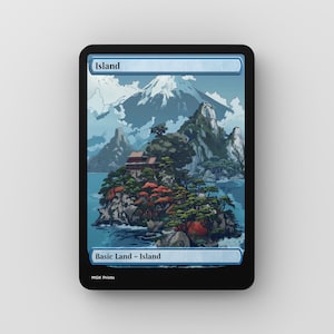 MTG アイランド 日本の北斎をテーマにした基本土地 別イラスト 高品質カード