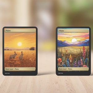 Plains Basic Land Set Vitrais e cartões de arte alternativa cênica de alta qualidade para MTG