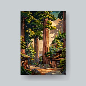 MTG Sleeves Japanese Hokusai Forest Market Plus de 100 belles pochettes d'art durables et de haute qualité