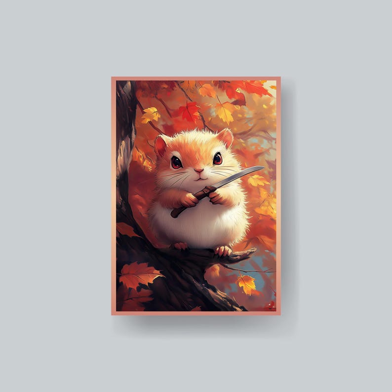 Squirrel with Knife MTG Sleeves, Durable Art Sleeves (100+) image 1