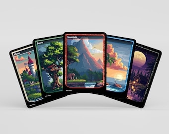 20x MTG Pixel Themed Basic Lands Alternate Art High Quality Lands for MTG