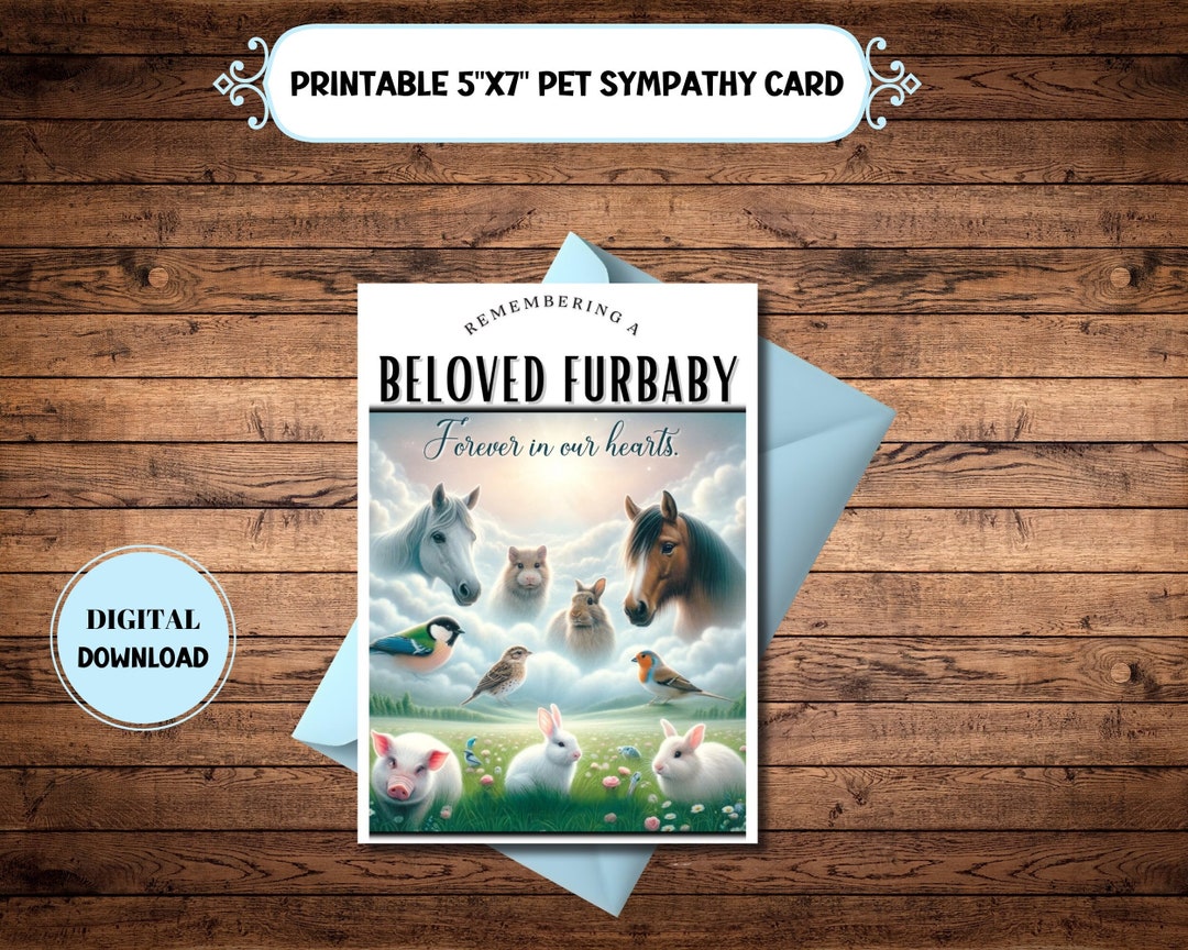 Digital Animal Sympathy Card Blank Inside for - Etsy