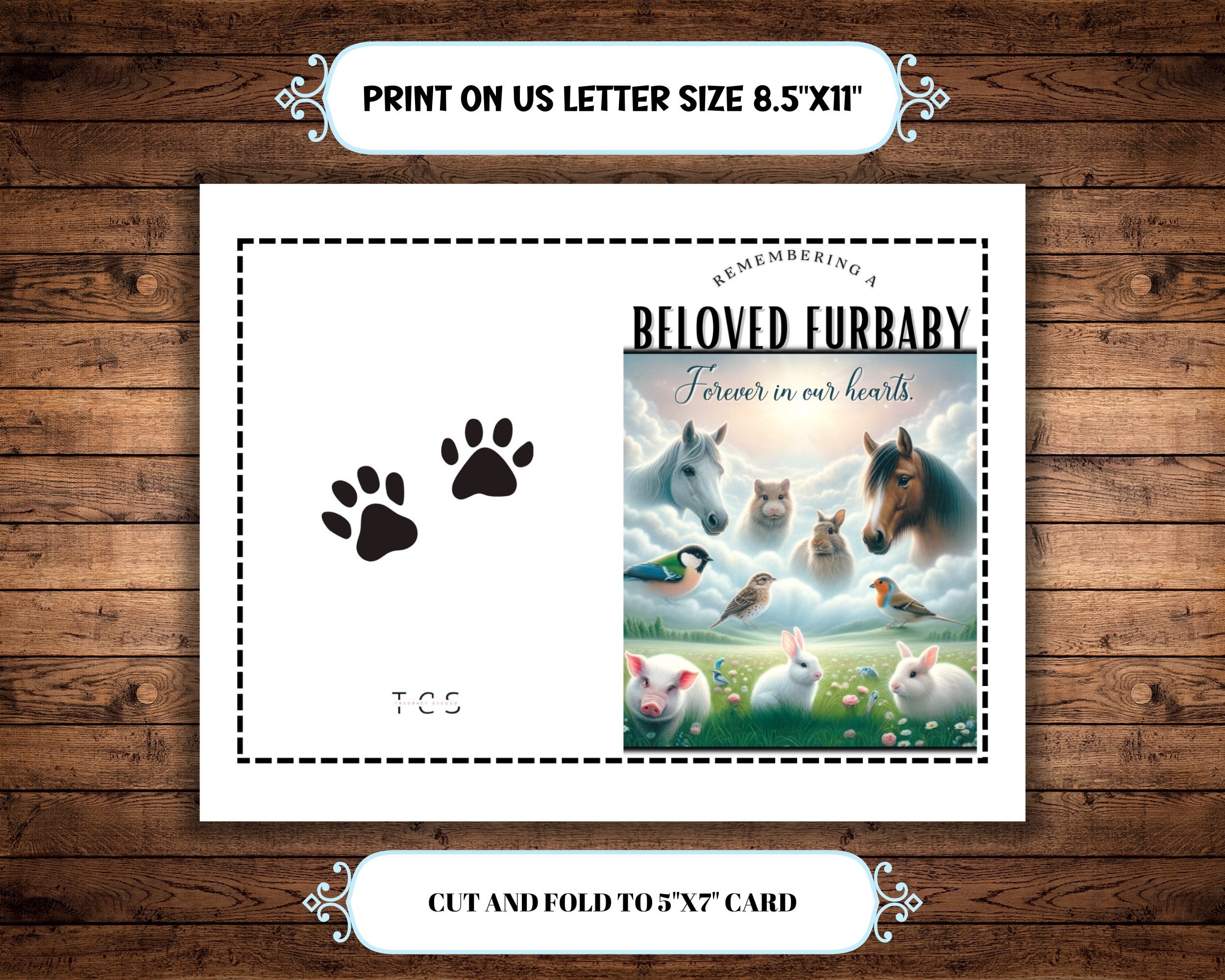 Digital Animal Sympathy Card Blank Inside for - Etsy