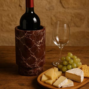 Marble wine rack Handmade Artwork  from rosso levanto marble natural stone