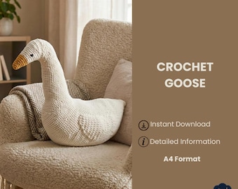 Large Crochet Goose Pattern PDF Soft Toy Tutorial