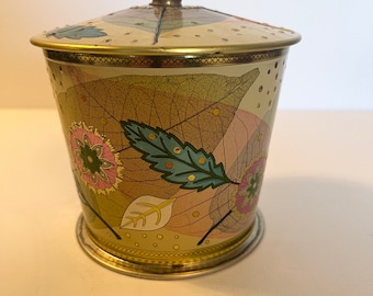 Vintage Tin container Metal Storage Jar Baret Ware England Art Grace Biscuit Candy Tea Container