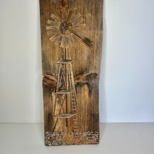 Vintage Windmill Wooden Wall Art Decor Hand Made Farmhouse