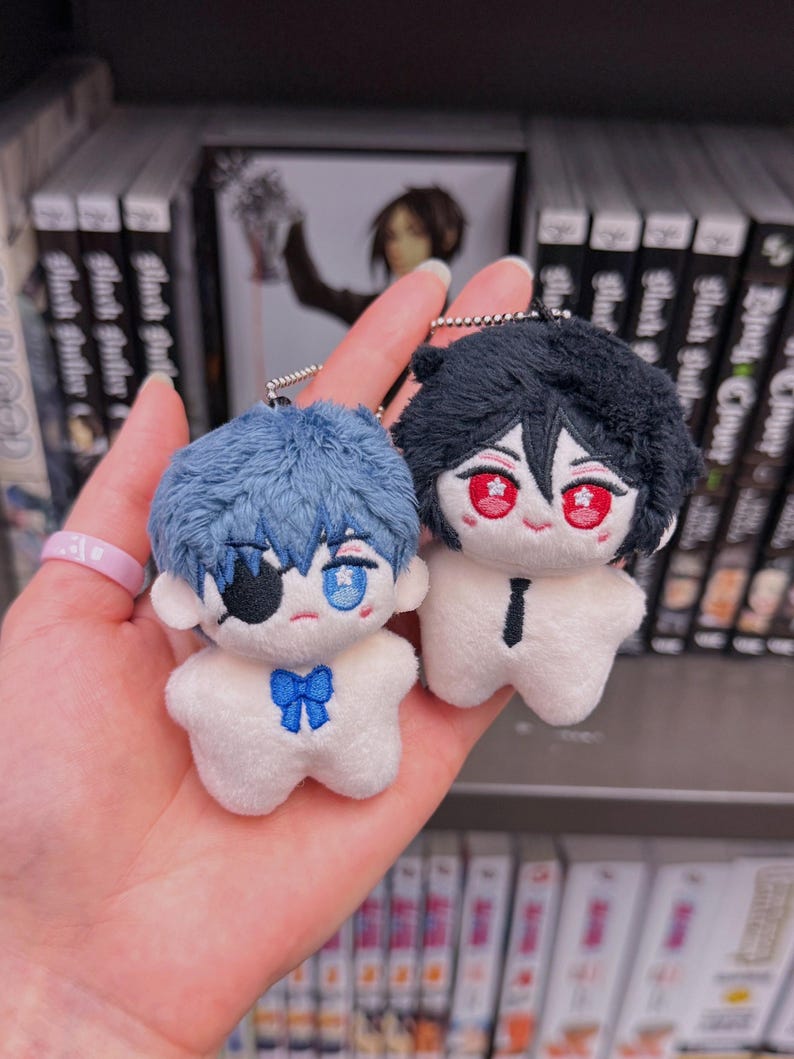 Black Butler Tiny Doll Plushie Keychain Ciel Phantomhive Sebastian ...