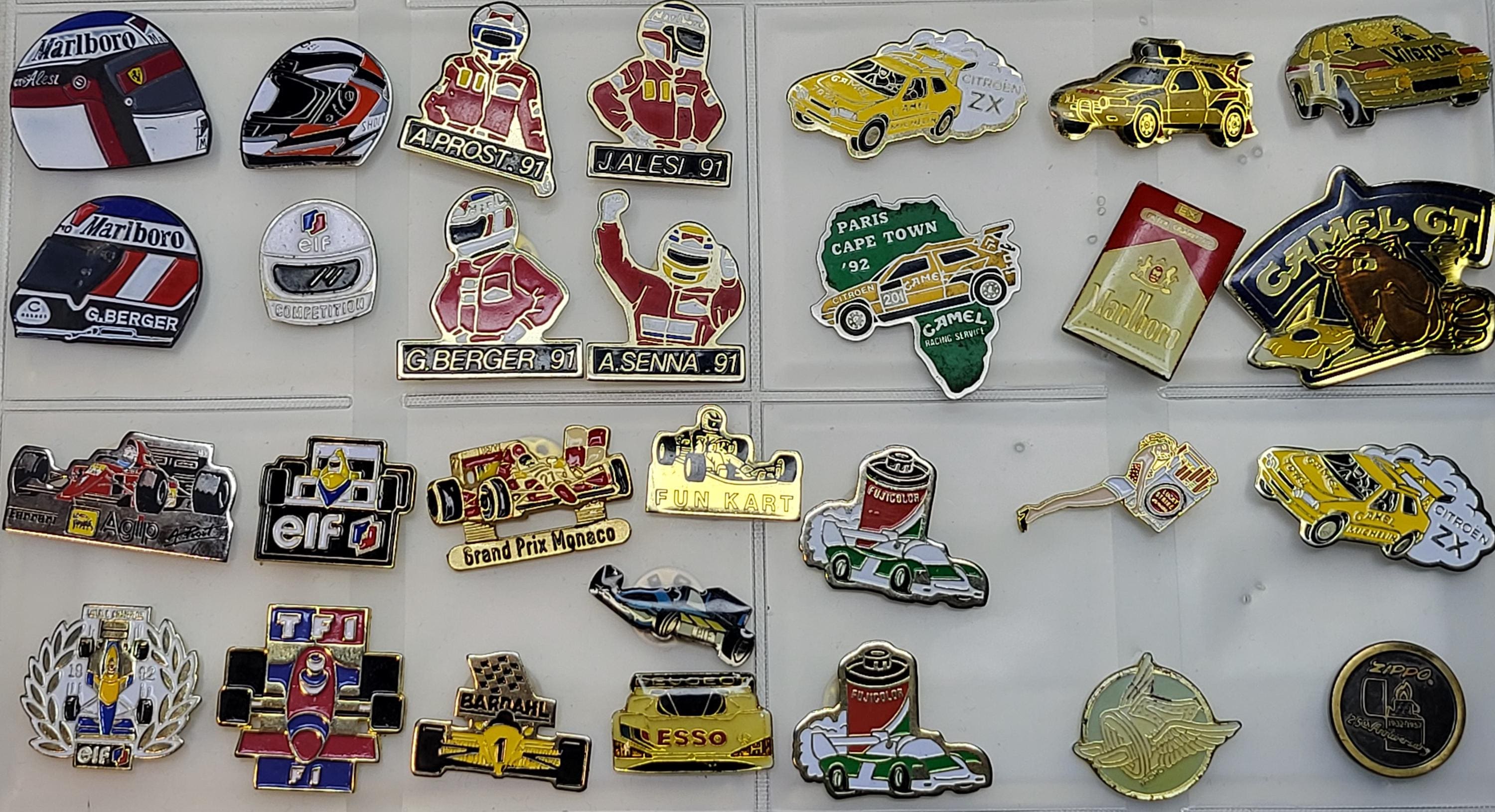 Legendary F1 Vintage Pins Mega Set: Marlboro, Ferrari, Camelgt