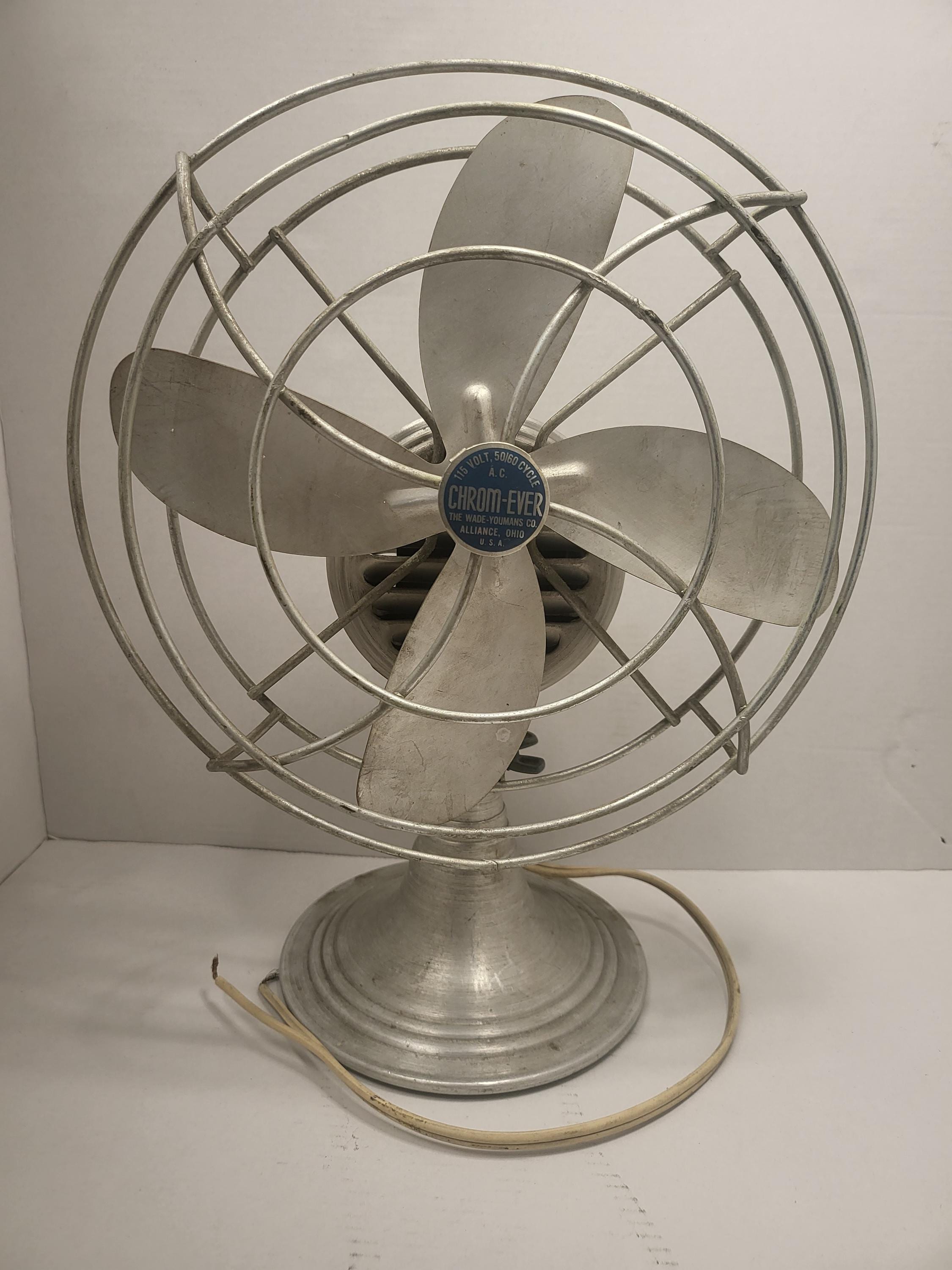 SWING ARM DESK FAN CROME/BLACK ダルトン Antique Chrome-ever Desk Fan - Etsy