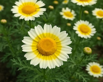 Chrysanthemum coronarium (Garland Daisy) Flower Seeds, Easy to Grow, Elegant Appearance, Delicate, Unique Flowers, Attractive to Pollinators